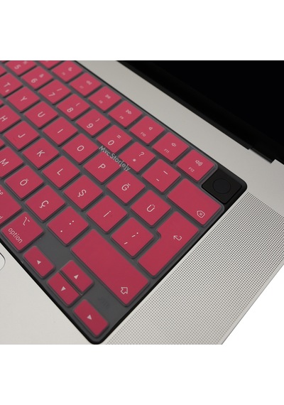 Macbook Klavye Koruyucu Türkçe Q Air 13.6-15.3 Ve Pro 14-16 M2-m3-m4-m5 Uyumlu İnce Silikon Kılıf Kapak Açık Pembe