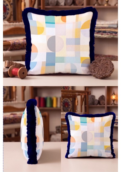 Geometrik Soyut Desenli Saçaklı Yastık Kılıfı - Renk Bloklu Bohem Lacivert Püsküllü Kırlent Kılıfı Derin Lagün Opal Geometrik Soyut Desenli Saçaklı Yastık Kılıfı - Renk Bloklu Bohem Lacivert Püsküllü Kırlent Kılıfı Derin Lagün Opal