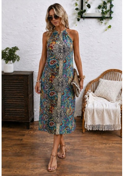 Efnaz Style Kadın Omuzlardan Açık Yakada Halka Detaylı Leopar Desenli Midi Süprem Elbise Yeşil Efnaz Style Kadın Omuzlardan Açık Yakada Halka Detaylı Leopar Desenli Midi Süprem Elbise Yeşil