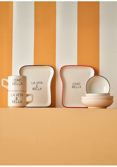Bella Maison Line Seramik 8 Parça 2 Kişilik Tost Kahvaltı Takımı Çok Renkli