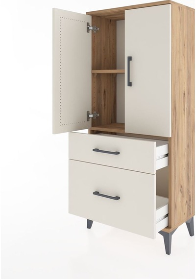 Hyperion Dolap 2 Raflı 2 Çekmeceli 2 Kapaklı 60x44x134 Çam-ay... Çam Hyperion Dolap 2 Raflı 2 Çekmeceli 2 Kapaklı 60x44x134 Çam-ay... Çam