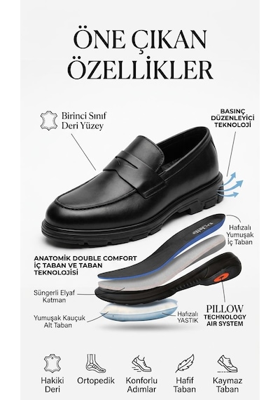 Komcero Dr.jells 6k3110-w2050 Erkek Hakiki Deri Anatomic Pıllow Technology Makosen Ayakkabı Siyah Komcero Dr.jells 6k3110-w2050 Erkek Hakiki Deri Anatomic Pıllow Technology Makosen Ayakkabı Siyah