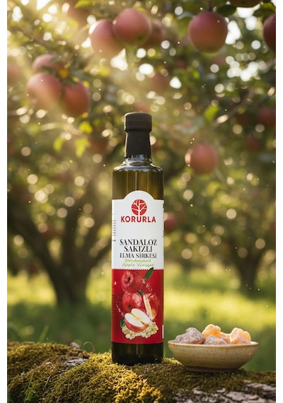 Sandaloz Sakızlı Elma Sirkesi Doğal Fermantasyon Sandalwood Apple Vinegar 500 Ml