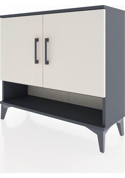 Arges Şifonyer 2 Raflı 2 Kapaklı 88x30x80 Antrasit-aytaşı Antrasit