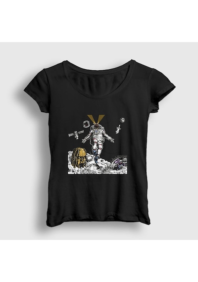 Presmono Kadın Astronaut Astroworld Travis Scott T-shirt Siyah