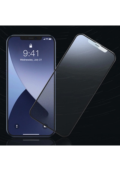 Baseus 0.25Mm Apple Uyumlu   iPhone 12 Pro 6.1 3D Full Tempered Cam Ekran Ko Siyah
