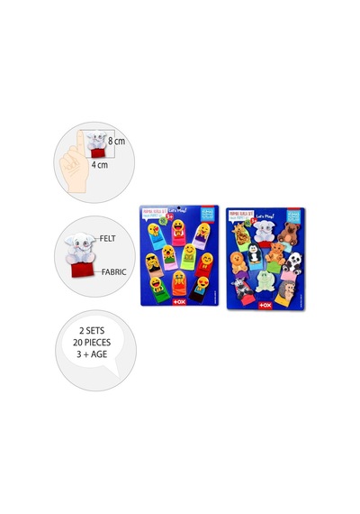 2 Set - 20 Parça Tox Emojiler Ve Vahşi Hayvanlar Parmak Kukla T10