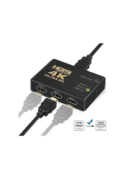 3 Port Hdmi Switch - 4K - Kumandalı ULTRA HD 2022 Versiyon HDMI