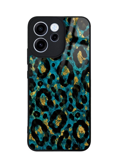 Oppo Reno 15f Blue Leopar Tasarımlı Glossy Telefon Kılıfı Mavi