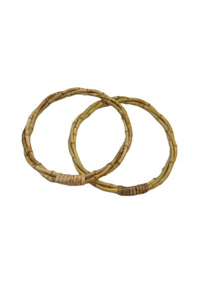 Çanta Aksesuar 15 Cm Çift Gerçek Bambu Çanta Sapı Sarmal Model