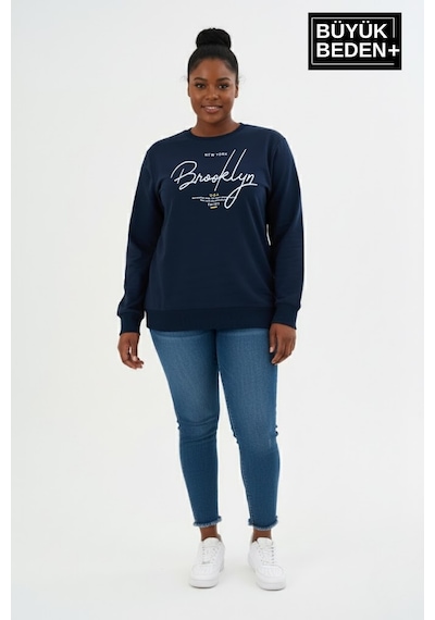 Süperlife Kadın Büyük Beden El Yazılı Brooklyn Baskılı Bisiklet Yaka İnce Sweatshirt Spr26bswk956-6 Lacivert Süperlife Kadın Büyük Beden El Yazılı Brooklyn Baskılı Bisiklet Yaka İnce Sweatshirt Spr26bswk956-6 Lacivert
