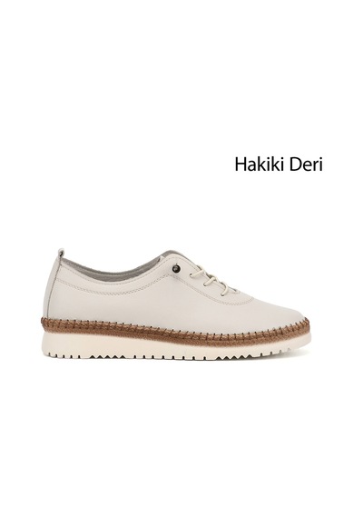 Gönderi(R) Gönderi R Kadın Bej Bağcıklı Hakiki Deri Comfort Ayakkabı Ddza84842848 Bej