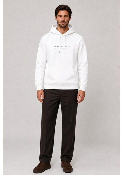 Redline Consume Erkek Regular Fit Kapüşonlu Sweatshirt Beyaz
