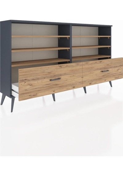 Arges Konsol 6 Raflı 2 Çekmeceli 176x30x99 Antrasit-çam Atlas Çam/atlas Çam - Antrasıt Arges Konsol 6 Raflı 2 Çekmeceli 176x30x99 Antrasit-çam Atlas Çam/atlas Çam - Antrasıt