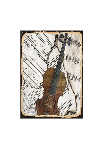 Bedeko Keman Ve Müzik Notaları Hediyelik Mdf Tablo 50 Cm X 70 Cm