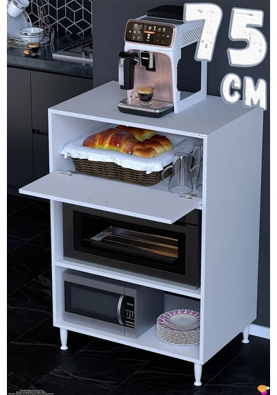 Smart 75 Cm Üstten Kapaklı Mutfak Dolabı Mikrodalga Fırın Standı Kiler Beyaz Dolap 75x119x48 Cm Smart 75 Cm Üstten Kapaklı Mutfak Dolabı Mikrodalga Fırın Standı Kiler Beyaz Dolap 75x119x48 Cm