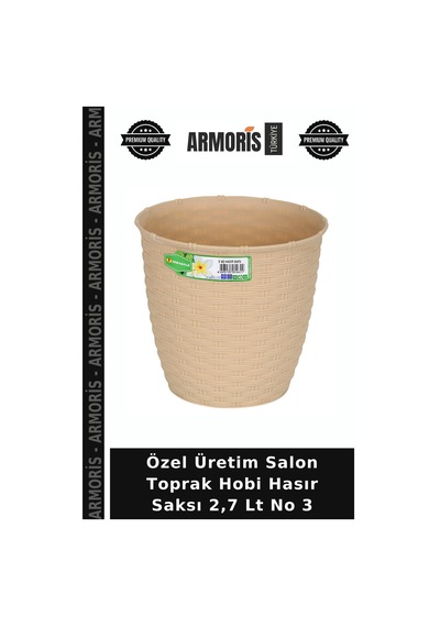 Özel Üretim Salon Toprak Hobi Hasır Saksı 2,7 Lt No 3