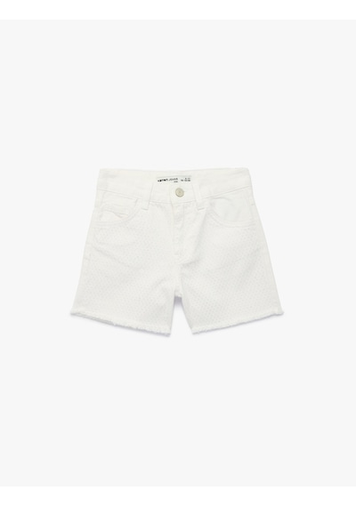 Koton Pamuklu Cepli Loose Fit Denim Şort Beyaz 6skg40044ad Beyaz