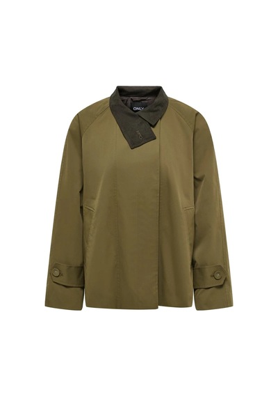 Only Onlorchid Dik Yaka Fermuarlı Mont Kadın Mont 15373732 Olive