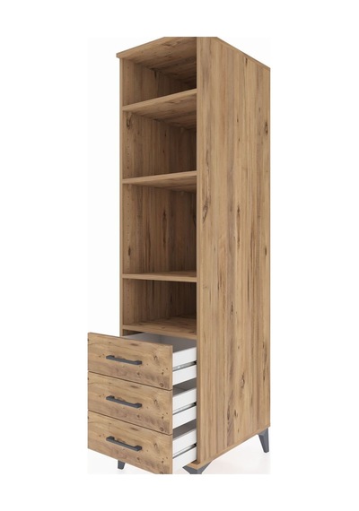 Kronos Dolap 4 Raflı 3 Çekmeceli 44x59x182 Çam-çam Atlas Çam