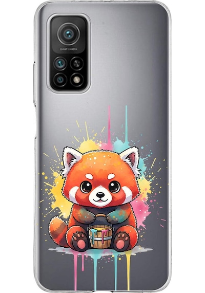 Xiaomi Mi 10 T İle Uyumlu Splash Tilki Tasarımlı Şeffaf Silikon Kılıf Şeffaf