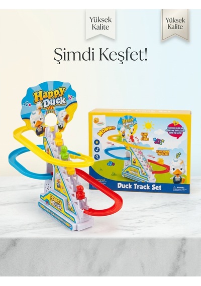 Happy Duck Otomatik Merdiven Tırmanan Işıklı Ve Müzikli Ördek Seti