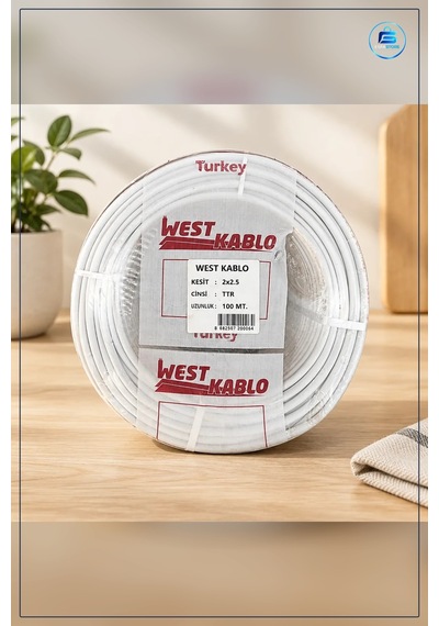 Ttr Elektrik Tesisat Kablosu 2x2,5 Mm 100 Metre Beyaz Kablo Rulo