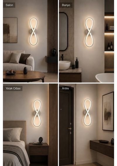 Setra Modern Led Duvar Apliği Günışığı Gri