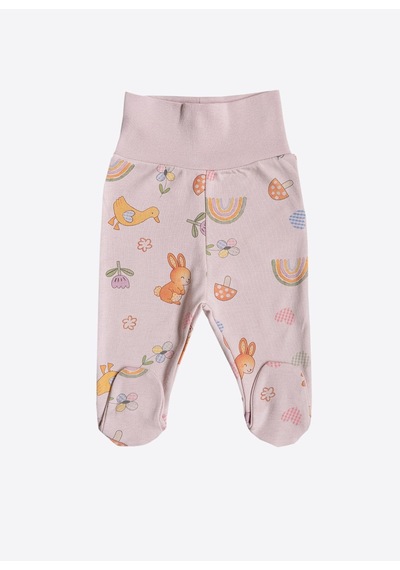 KitiKate Organik Cute Bunny 3'lü Patikli Pantolon Pembe