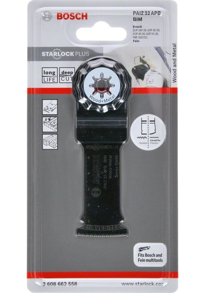Bosch - Starlock Plus - Paız 32 Apb - Bım Ahşap Ve Metal İçin Daldırmalı Testere Bıçağı 1'li 2608662558