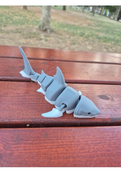 Hareketli 3d Baskı Köpek Balığı Oyuncağı Esnek Ve Eklemli Ta...