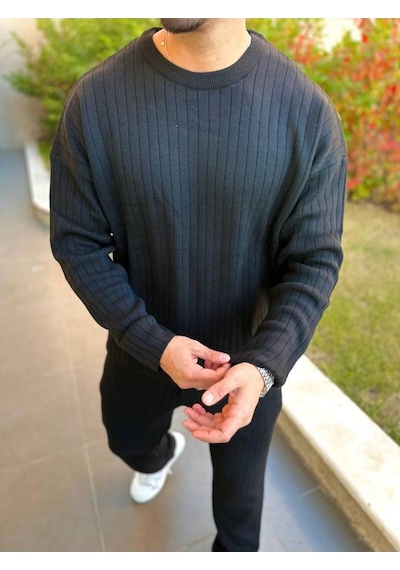 Uzun Sweatshirt Kollu Tişört Fitilli Örme Triko Yumuşak Dokulu Tüylenmez Pamuklu Kazak Ekru Uzun Sweatshirt Kollu Tişört Fitilli Örme Triko Yumuşak Dokulu Tüylenmez Pamuklu Kazak Ekru