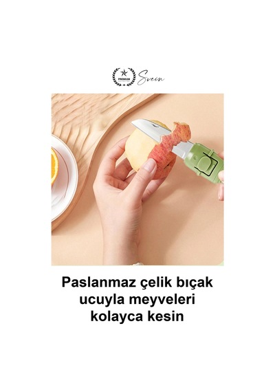 Çift Taraflı Meyve Sebze Bıçağı Soyacak Uçlu Paslanmaz Çelik Kılıflı Mutfak Gereci Salatalık Limon D