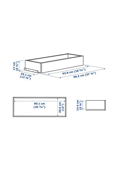 Ikea Komplement Çekmece, Beyaz, 100x35 Cm