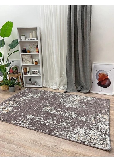 Beyaz Bej Çift Taraflı Modern Yıkanabilir Antibakteriyel Halı - Yo10407b Beyaz - Bej