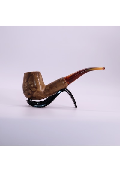 El Oyması Lületaşı Pipo Blok Meerschaum Klasik Billiard Model, 9mm Filtre Uyumlu Koleksiyonluk