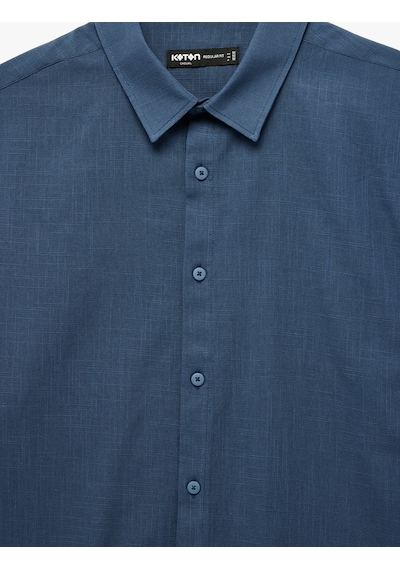 Koton Regular Fit Klasik Yaka Pamuklu Kısa Kollu Gömlek Açık İndigo 6sam60012hw Açık Indigo Koton Regular Fit Klasik Yaka Pamuklu Kısa Kollu Gömlek Açık İndigo 6sam60012hw Açık Indigo