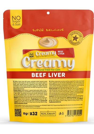 Delibon Creamy Ödül Maması Dana Ciğerli 15gr 32li Paket