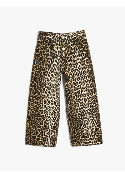 Koton Leopar Desenli Kot Pantolon Bol Paça Beli Lastikli Pamuklu - Wide Leg Jean Siyah Desenli 5wkg40082ad Siyah Koton Leopar Desenli Kot Pantolon Bol Paça Beli Lastikli Pamuklu - Wide Leg Jean Siyah Desenli 5wkg40082ad Siyah