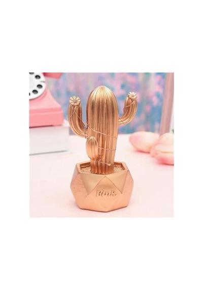 Led Işıklı Sevimli Kaktüs Dekoratif Masa Lambası Mini Biblo Gece Lambası-gold Belirtilmemiş