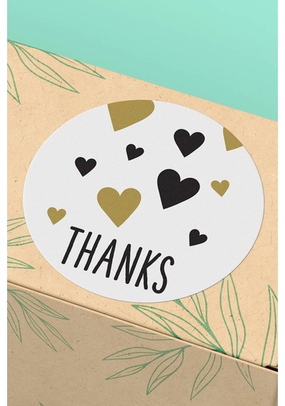 Kalpli Thanks Kargo Paketleme Sticker 3x3cm St2141 Çok Renkli