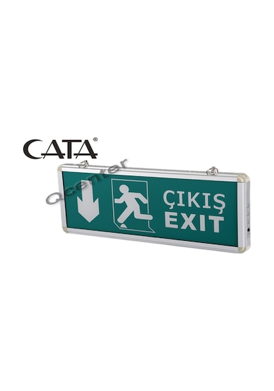 Led Işıklı Iki/Çift Yönlü Acil Çıkış Exit Tabelası Aşağı Yön Ok