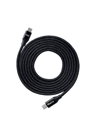 Eco-cc Siyah Usb-c-c Kablosu 1.2 M, Örgülü, 60 W Hızlı Şarj