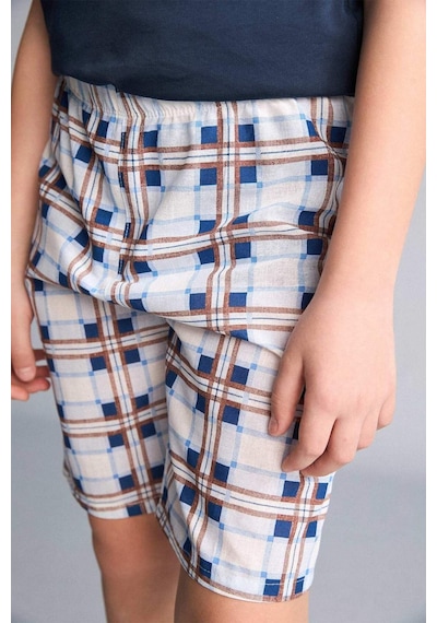 Defacto Regular Fıt Desenli 2li Pijama Takımı Erkek Çocuk H4112a826hsnv135 Lacivert-nv135
