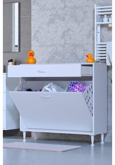 Eliusta Asil 95 Cm Kirli Çamaşır Sepetli Banyo Dolabı 1 Çekmeceli Mutfak Çok Amaçlı Dolap 95x88x32,5 Cm Beyaz Eliusta Asil 95 Cm Kirli Çamaşır Sepetli Banyo Dolabı 1 Çekmeceli Mutfak Çok Amaçlı Dolap 95x88x32,5 Cm Beyaz