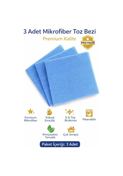 3 Adet Sihirli Toz Bezi 40:40 Cm Diğer