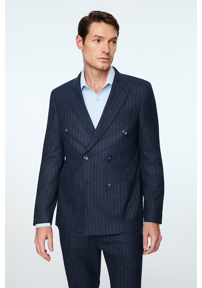 Morven Erkek Lacivert Keten Trend Çizgili Slim Fit Sivri Yaka Kruvaze Takım Elbise 26ys001001200 Lacivert Morven Erkek Lacivert Keten Trend Çizgili Slim Fit Sivri Yaka Kruvaze Takım Elbise 26ys001001200 Lacivert