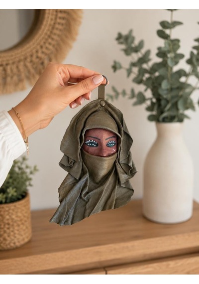 El Yapımı Deri Maske Duvar Süsü Bohem Ev Dekoru 30532551