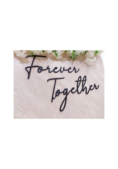 Siyah Ahşap Mdf Forever Together Yazısı Tag Isimliği