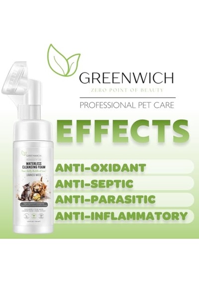 Greenwich Organik İçerikli Kedi Köpek Temizleme Köpüğü 150 Ml Pati Ve Vücut Kuru Şampuan Kaşıntı Tahriş Ve Koku Giderici Vegan